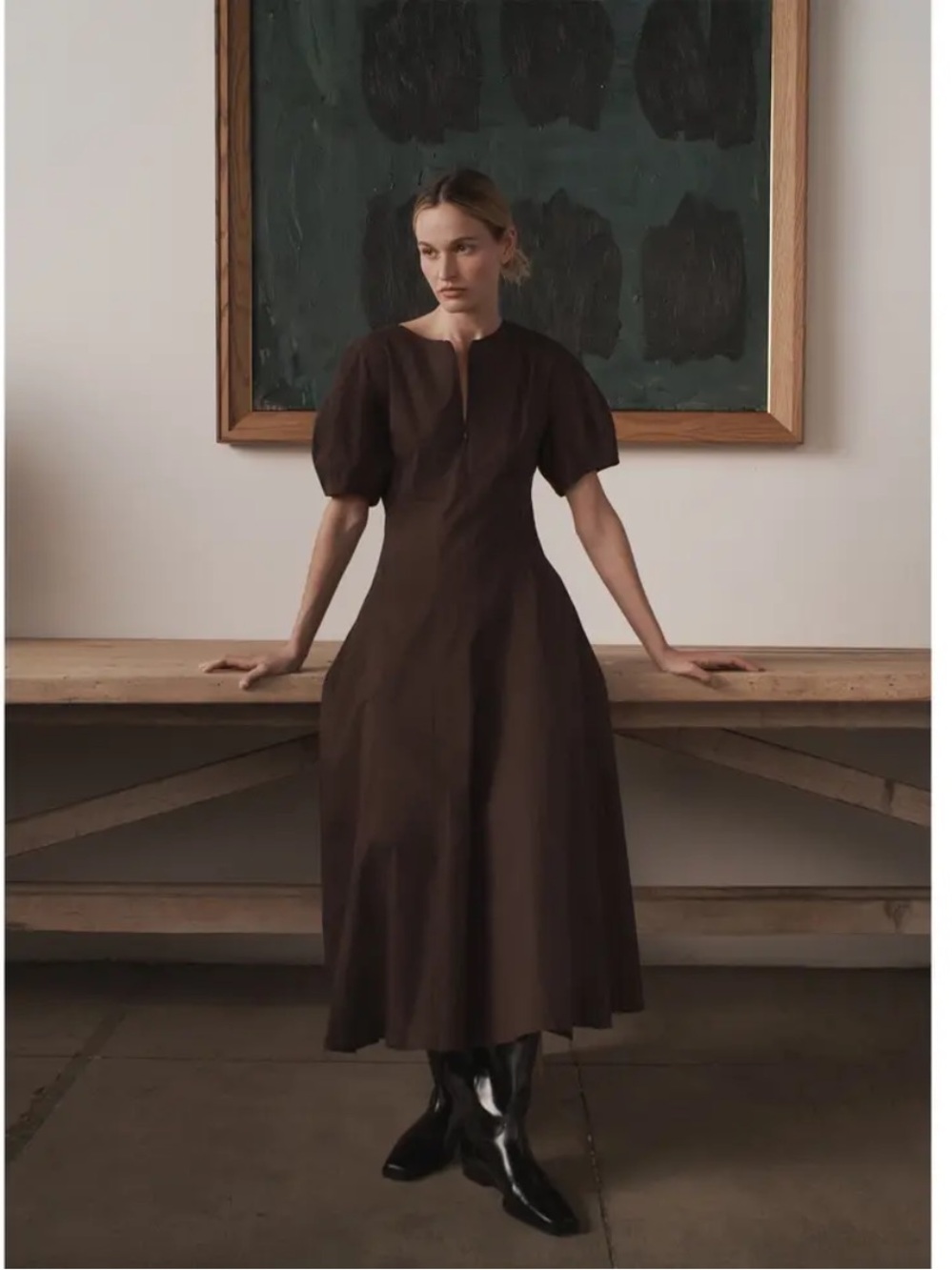 G. Label Mia Dress in Dark Brown